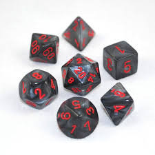 Velvet Black / Red 7 Dice Set - CHX27478
